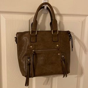 Brown faux leather purse